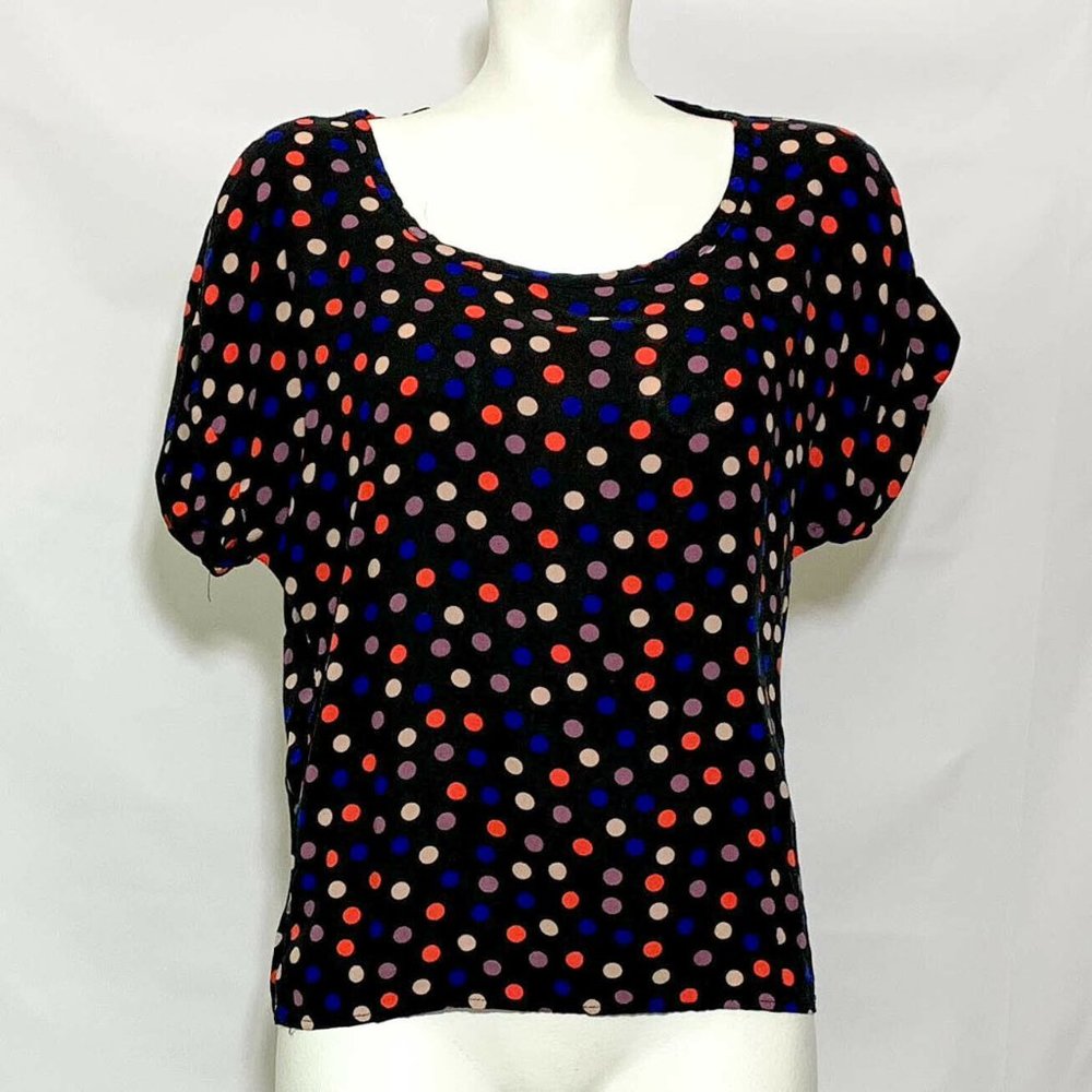 Slendid Nordstroms Black Polka Dot Cap Sleeve